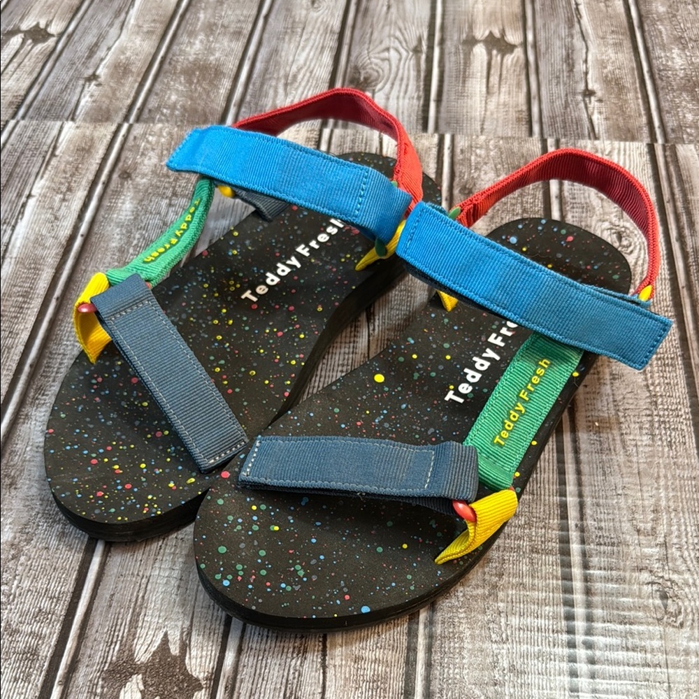 Teddy Fresh Combat Ready Warrior Multi-Color Sandals Men Size 10